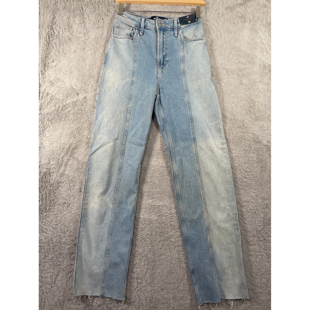 NWT NEW Hollister Ultra High-Rise Dad Jeans W25‎ L31/1R Distressed Hem